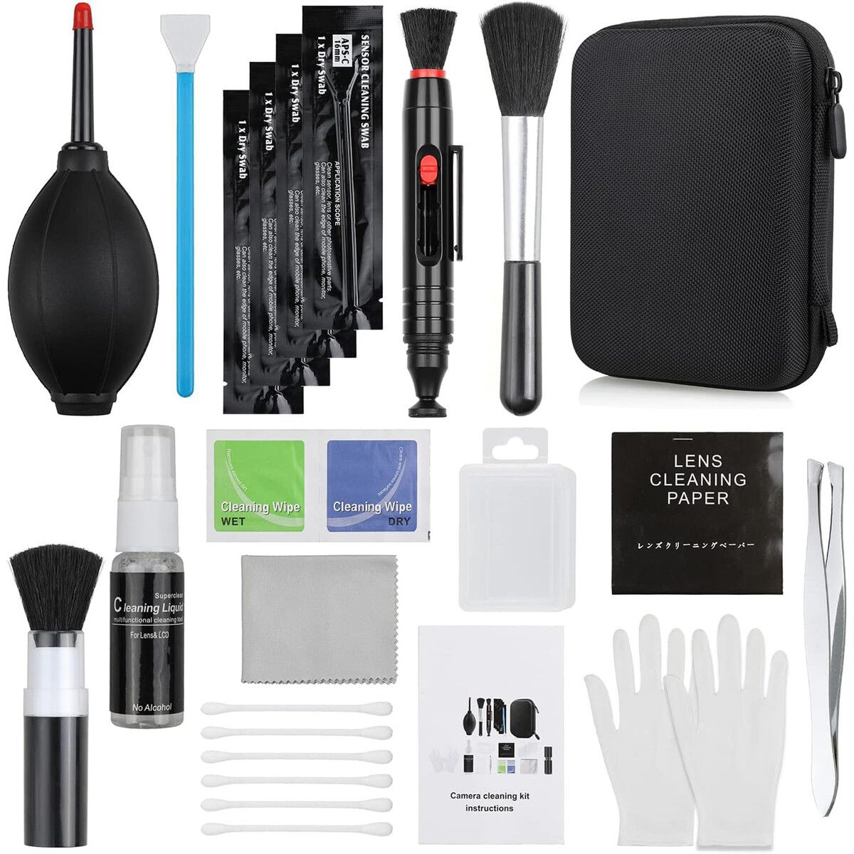 14-in-1 Camera Lens Cleaning Kit,Mirrorless Camera Sensor Cleaning Kit for DSLR Camera