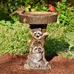 Raccoon Bird Feeder Resin Statue Figurine Decoration Animal Living Room Candy Plate Storage Garden Home Decor