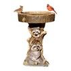 Raccoon Bird Feeder Resin Statue Figurine Decoration Animal Living Room Candy Plate Storage Garden Home Decor