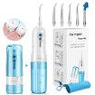 Rechargeable Oral Irrigator Water Flosser Dental Tooth Cleaning Device 4 Modes 200ML Water Tank Teeth Cleaner With 5 Jet Tips