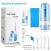 Rechargeable Oral Irrigator Water Flosser Dental Tooth Cleaning Device 4 Modes 200ML Water Tank Teeth Cleaner With 5 Jet Tips