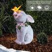 Garden Solar Outdoor Statues Rabbit Light, Patio Decor Easter Bunny with Butterfly Ornament for Lawn Balcony Yard