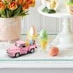 Easter Truck with Eggs Metal Pink Vintage Farm Pickup Farmhouse Tabletop Tiered Tray Decor