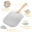 Aluminum Metal Pizza Peel with Foldable Wooden Handle 12x14 Inch Pizza Spatula for Oven,Baking Homemade Pizza Bread