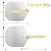 Aluminum Metal Pizza Peel with Foldable Wooden Handle 12x14 Inch Pizza Spatula for Oven,Baking Homemade Pizza Bread