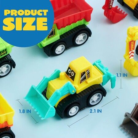 12 Pcs Pull Back Cars Set, Mini Construction Engineering Vehicle for Kid Age 3 to 6