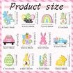24 PCS (Truck)12 Styles Easter Wooden Ornaments for Tree Easter Egg Gnome Bunny Chick Cutouts Wood Hanging Ornament Spring Easter Wooden Slice Decor