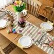 Easter Rabbit Tulip Flowers Dining Table Decor, Seasonal Spring Burlap Stripes, Fun Home Decor Indoor(13 x 72 Inch)