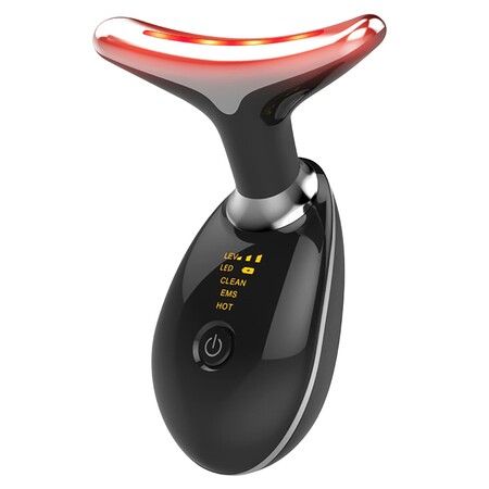 (Black)7-in-1 Deplux Face Neck Massager for Skin Care at Home, Facial Massager Glossy
