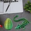 3D Printed Dragon in Egg,Full Articulated Dragon Crystal Dragon with Dragon Egg,Flexible Joints Home Decor Executive Desk Toys,Home Office Decor Executive Desk Toys (Yellow&Green)