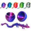 3D Printed Dragon in Egg,Full Articulated Dragon Crystal Dragon with Dragon Egg,Flexible Joints Home Decor Executive Desk Toys,Home Office Decor Executive Desk Toys (Laser Purple)