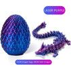 3D Printed Dragon in Egg,Full Articulated Dragon Crystal Dragon with Dragon Egg,Flexible Joints Home Decor Executive Desk Toys,Home Office Decor Executive Desk Toys (Laser Purple)