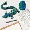 3D Printed Dragon in Egg,Full Articulated Dragon Crystal Dragon with Dragon Egg,Flexible Joints Home Decor Executive Desk Toys,Home Office Decor Executive Desk Toys (Laser Green)