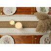 Table Runner for Home Decor 108 Inches Long Farmhouse Rustic Table Runner Cream & Brown Macrame Table Runner with Tassels for Boho Dining Bedroom Decor Rustic Bridal Shower (12x108 Inches)