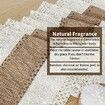 Table Runner for Home Decor 72 Inches Long Farmhouse Rustic Table Runner Cream & Brown Macrame Table Runner with Tassels for Boho Dining Bedroom Decor Rustic Bridal Shower (12x72 Inches)