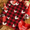 Red Black Buffalo Plaid Love Valentines Day Table Runner,Seasonal Anniversary Kitchen Dining Table Decoration for Home Party Decor 13x72 Inch