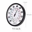 25CM Indoor Outdoor Thermometer Large Numbers Wall Thermometer Hygrometer Garden Decoration (Black)