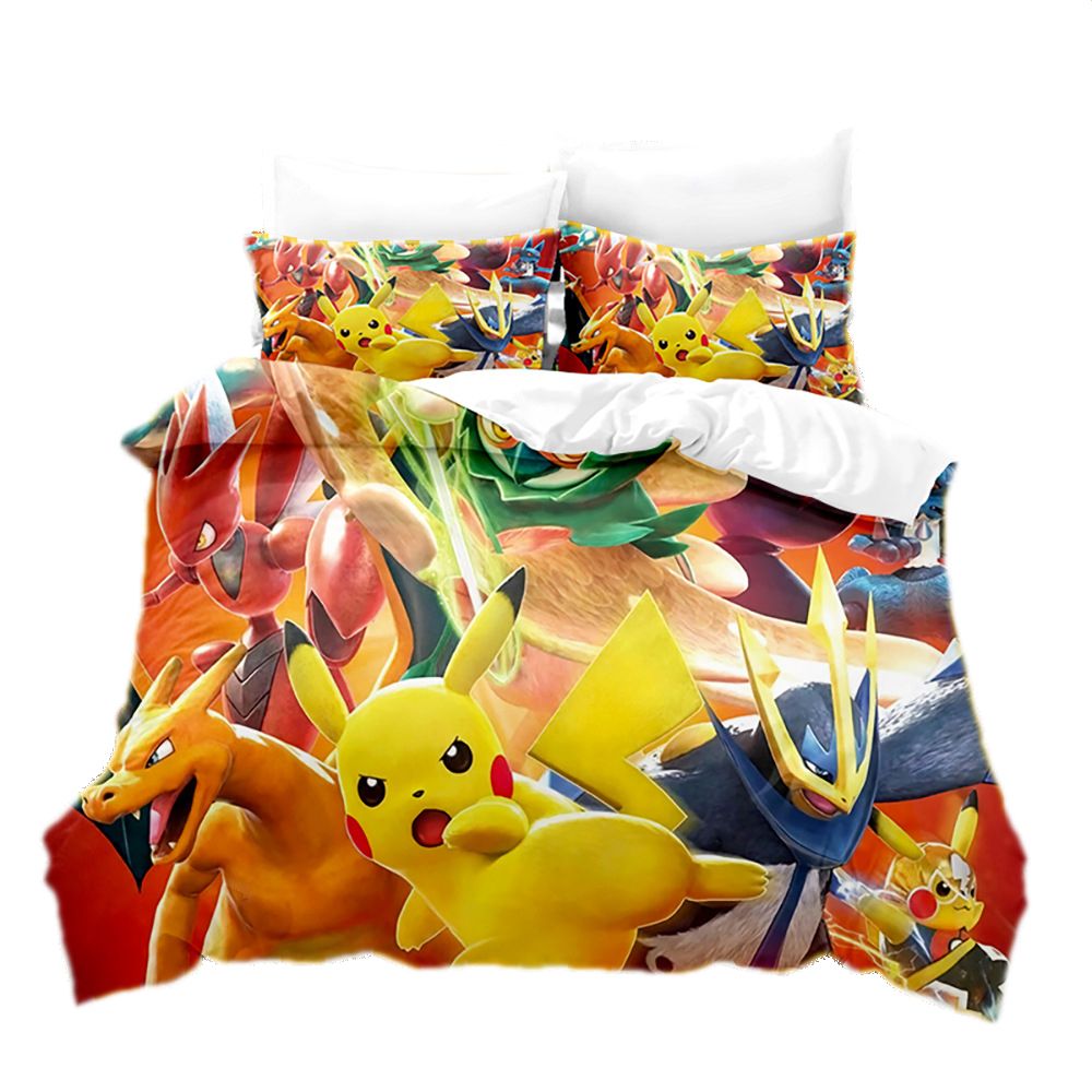 3 Piece 180*200cm Anime Bedding Set 1 Duvet Cover 2 Pillowcases Ultra Soft Comfortable Bed Set Cover for Kids Boys Teens Gifts