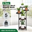 5 Tier Plant Stand Flower Pot Metal Corner Shelf Holder Indoor Display Unit Outdoor Garden Plywood Storage Rack