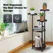 5 Tier Plant Stand Flower Pot Metal Corner Shelf Holder Indoor Display Unit Outdoor Garden Plywood Storage Rack