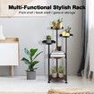 5 Tier Plant Stand Flower Pot Metal Corner Shelf Holder Indoor Display Unit Outdoor Garden Plywood Storage Rack