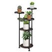 5 Tier Plant Stand Flower Pot Metal Corner Shelf Holder Indoor Display Unit Outdoor Garden Plywood Storage Rack