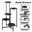 5 Tier Plant Pot Stand Metal Foldable Flower Holder Corner Shelf Display Unit Indoor Outdoor Garden Shelves Storage Rack