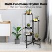 5 Tier Plant Pot Stand Metal Foldable Flower Holder Corner Shelf Display Unit Indoor Outdoor Garden Shelves Storage Rack