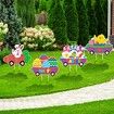 4 Pcs Easter Yard  Easter Yard Decorations Outdoor Train Easter Lawn Signs Bunny Carrot Gnomes Chick  Lawn