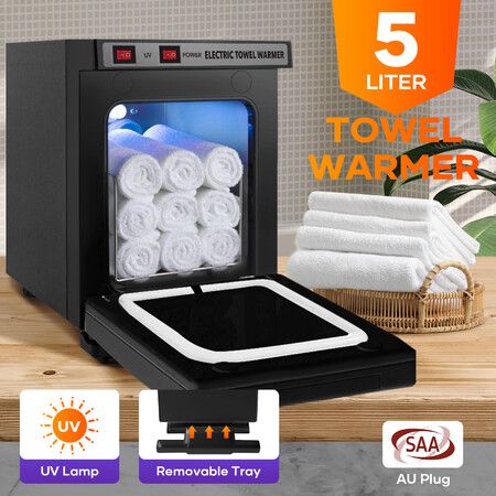 Hot Towel Warmer 5L UV Sterilliser Cabinet Electric Heater Dryer Stainless Steel for Spa Facials Barber Salon Beauty Shop