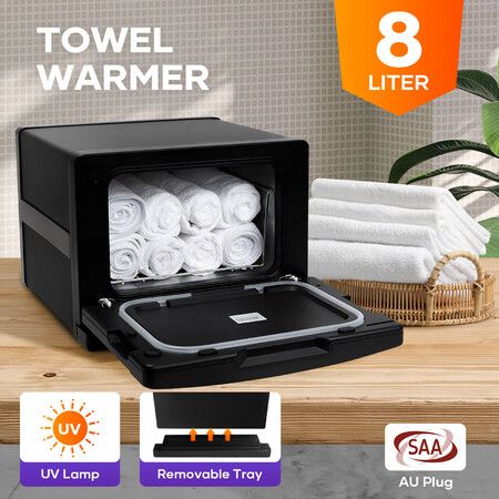 UV Towel Warmer 8L Electric Heater Dryer Cabinet Stainless Steel Sterilliser for Hot Facials Barber Spa Beauty Salon Shop