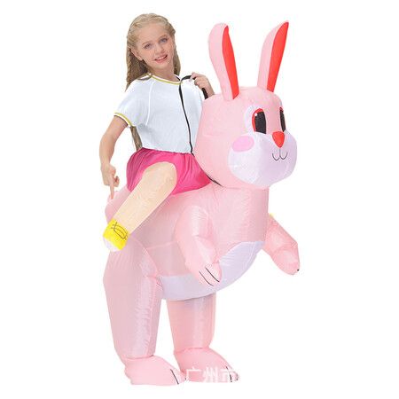 Inflatable Costumes for Easter Dressed Ball Costume Cute Riding Rabbits Cosplay New Year Christmas Party Carnival Suit For 120-140cm
