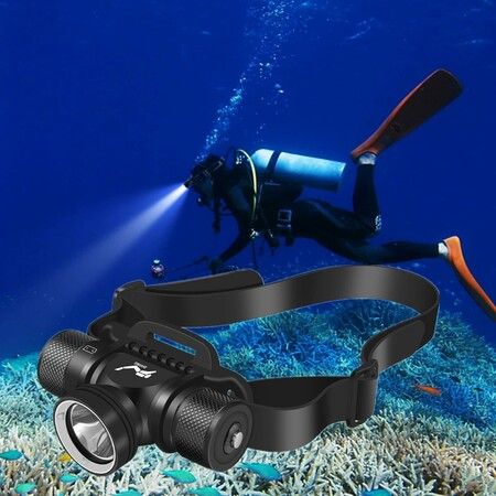 Dive Lights Scuba Diving Headlight IPX8 Waterproof Dive Headlamp - 3 Modes Underwater Flashlight for Diving