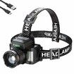 LED Headlamp Rechargeable, Head Lamp with Gesture Sensing Head Light for Forehead, Camping Gear