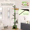 Cat Tree Kitty Tower Scratching Post Bed Sisal Scratcher House Stand Cave Floor to Ceiling Furniture Hammock Platforms 229-275cm