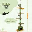 Cat Tree Kitty Tower Scratching Post Bed Sisal Scratcher House Stand Cave Floor to Ceiling Furniture Hammock Platforms 229-275cm