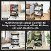 3 Tier Storage Cart Rolling Utility Trolley Metal Tool Kitchen Wheeled Trolly Living Bath Room Salon Beauty Shelf Organizer Lockable with Wheels