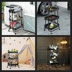 3 Tier Storage Cart Rolling Utility Trolley Metal Tool Kitchen Wheeled Trolly Living Bath Room Salon Beauty Shelf Organizer Lockable with Wheels