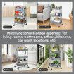 3 Tier Storage Cart Utility Tool Kitchen Rolling Trolley Metal Wheeled Trolly Bath Living Room Salon Beauty Shelf Organizer Lockable with Wheels