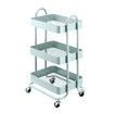 3 Tier Utility Cart Storage Rolling Trolley Tool Kitchen Wheeled Trolly Metal Shelf Living Bath Room Salon Beauty Organizer Lockable with Wheels