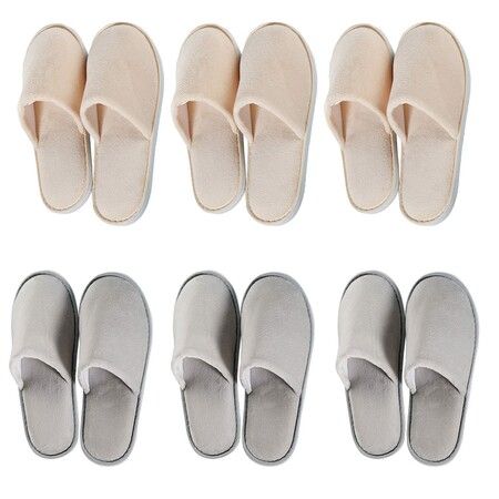 6 Pairs Spa Slippers,Non Slip Disposable Slippers For Guest,Washable Reusable,Which Can Be Used As Women Men,House,Indoor,Bathroom,Bedroom,Hotel,Bride Slippers
