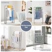 3 Tier Towel Rail Drying Rack Free Standing Stainless Steel Washcloth Holder Hanger Storage Hanging Bars for Bathroom Restroom Kitchen