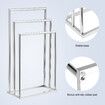 3 Tier Towel Rail Drying Rack Free Standing Stainless Steel Washcloth Holder Hanger Storage Hanging Bars for Bathroom Restroom Kitchen