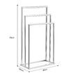 3 Tier Towel Rail Drying Rack Free Standing Stainless Steel Washcloth Holder Hanger Storage Hanging Bars for Bathroom Restroom Kitchen