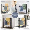 3 Tier Towel Rail Rack Free Standing Drying Holder Bars Hanger Steel Storage Hanging Dryer Bamboo Shelf for Bathroom Restroom Kitchen