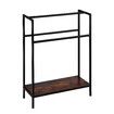 3 Tier Towel Rail Rack Free Standing Drying Holder Bars Hanger Steel Storage Hanging Dryer Bamboo Shelf for Bathroom Restroom Kitchen