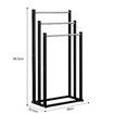 3 Tier Towel Rail Free Standing Washcloth Drying Rack Holder Stand Hanger Stainless Steel Bars Hanging Storage Dryer for Bathroom Restroom Kitchen