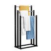 3 Tier Towel Rail Free Standing Washcloth Drying Rack Holder Stand Hanger Stainless Steel Bars Hanging Storage Dryer for Bathroom Restroom Kitchen