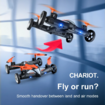 2 in 1 Stunt Roll Aerial Photography FPV Drone WIFI 4K HD Camera Land and Air Fighting RC Quadcopter-Orange