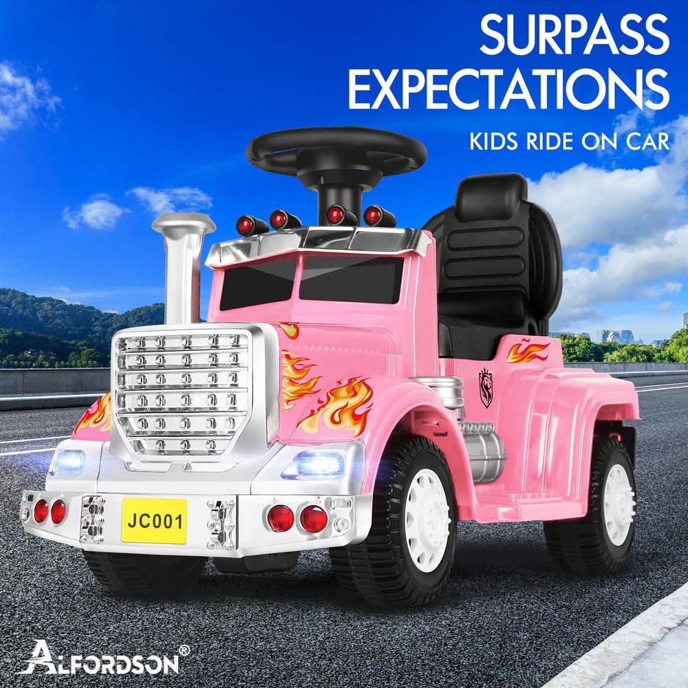 ALFORDSON Kids Ride On Car Electric Toy Truck 25W Motor w/ LED Lights Pink